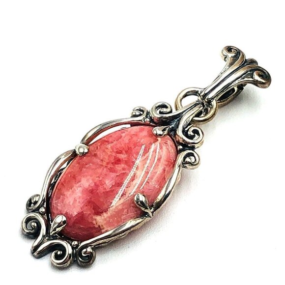 Carolyn Pollack Jewelry - Carolyn Pollack Pink Rhodochrosite Gemstone Sterling Silver Pendant